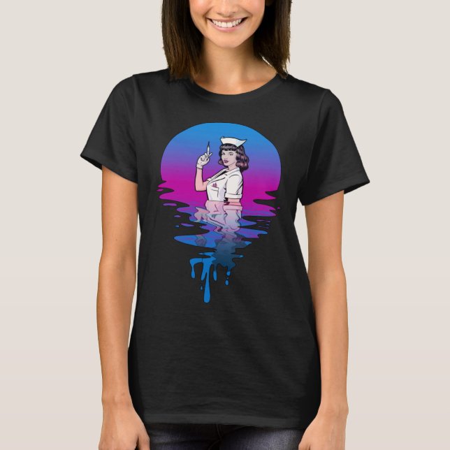 Vintage Retro Sunset Nursing T-Shirt (Front)