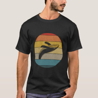 Vintage Retro Sunset Ocean Breaching Humpback Whal T-Shirt