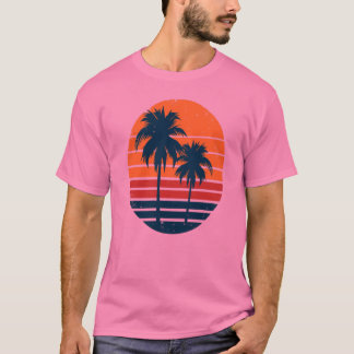  Vintage Retro Sunset Palm Tree Summer T-Shirt
