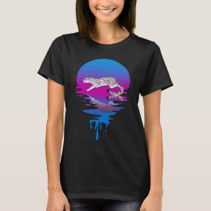 Vintage Retro Sunset Snow Leopard T-Shirt