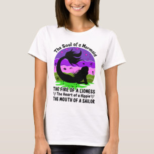 Vintage Retro Sunset Soul of a Mermaid  T-Shirt