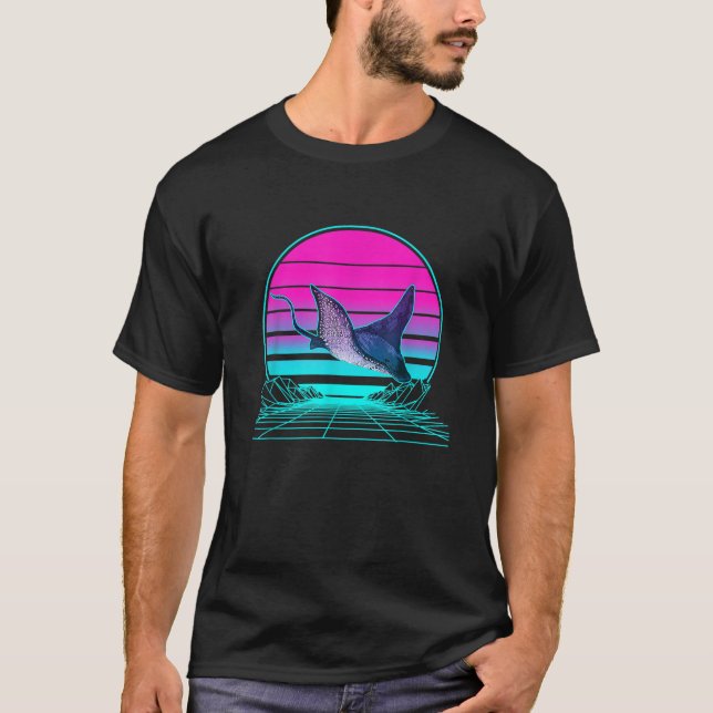 Vintage Retro Sunset Stingray T Shirt (Front)