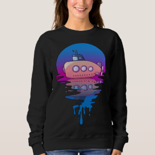 Vintage Retro Sunset Submarine Sweatshirt