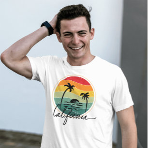 vintage retro sunset Summer California palm beach T-Shirt