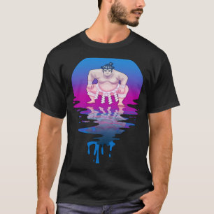 Vintage Retro Sunset Sumo Wrestler T-Shirt