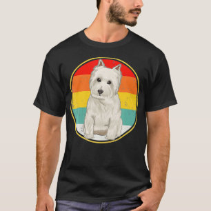 Vintage Retro Sunset West Highland White Terrier D T-Shirt