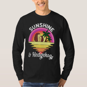 Vintage Retro Sunshine And Hedgehogs Hedgie Girl P T-Shirt