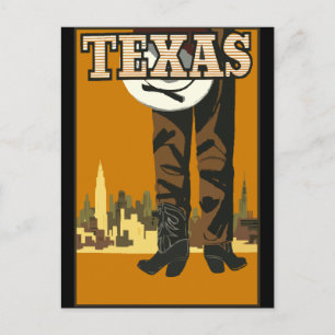 Vintage Retro Texas Cowboy America Travel Tourism Postcard