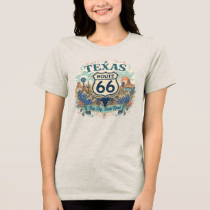Vintage Retro Texas Mother Road Big Sky Apparel Tri-Blend Shirt