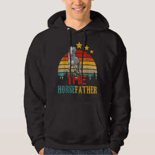 Vintage Retro The Horsefather  Horse  Father's Day Hoodie