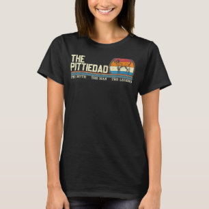 Vintage Retro The Pittie Dog Dad Pitbull Silhouet T-Shirt