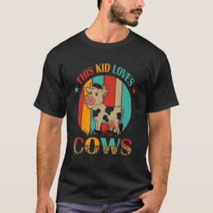 Vintage Retro This Kid Loves Cows Cows Owner Far T-Shirt