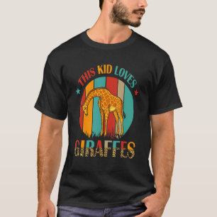 Vintage Retro This Kid Loves Giraffes   Giraffes   T-Shirt