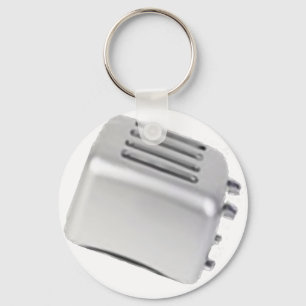 Vintage Retro Toaster Design - B&W Grey Key Ring