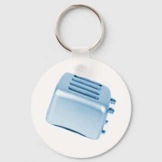 Vintage Retro Toaster Design - Blue Key Ring