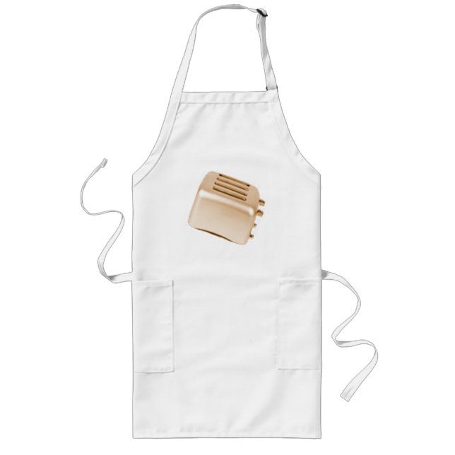 Vintage Retro Toaster Design - Orange Long Apron (Front)