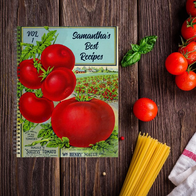 Vintage Retro Tomato Personalised Cook Recipe Book (Creator Uploaded)