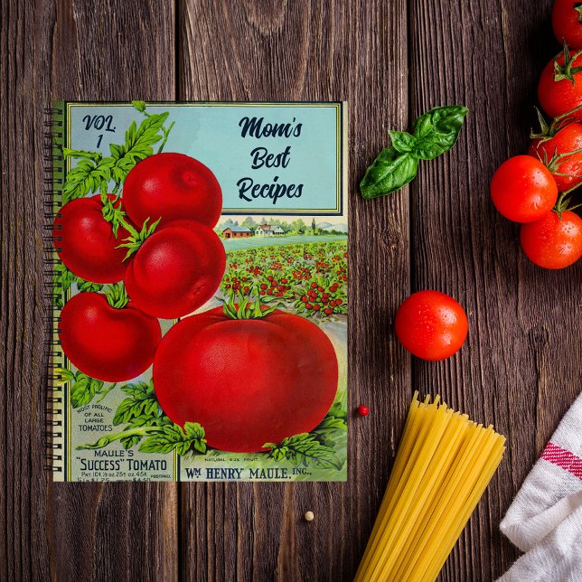 Vintage Retro Tomato Recipe Cookbook Mother's Day Notebook (Creator Uploaded)