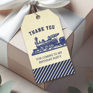 Vintage Retro Train Kids Birthday Party Favour Gift Tags