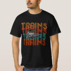Vintage Retro Trains Text Steam Engine Locomotive