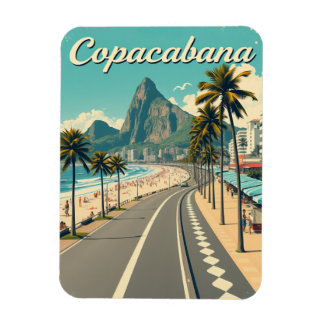 Vintage Retro Travel - Copacabana Beach Magnet