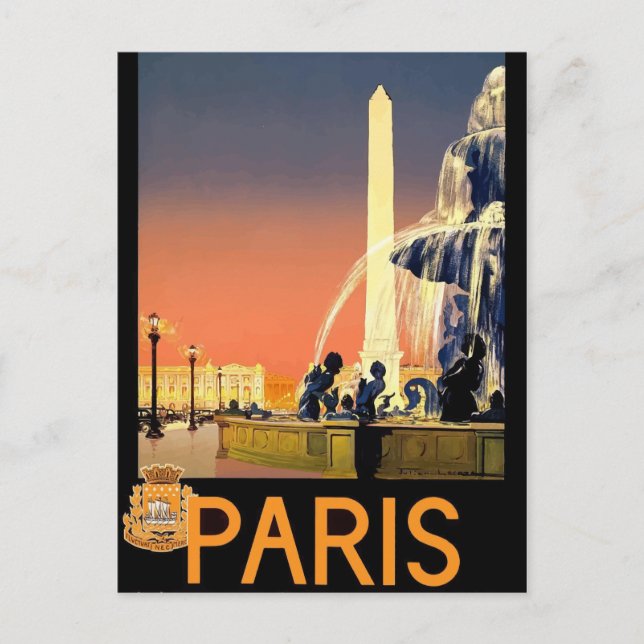 Vintage retro travel postcard France Paris (Front)