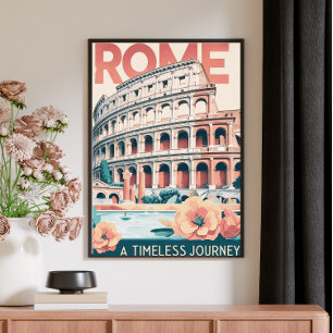 Vintage Retro Travel Poster – Rome,Italy