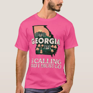 Vintage Retro Travel Slogan Georgia is calling and T-Shirt