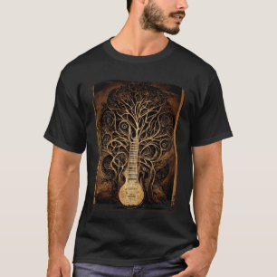 Vintage Retro Tree of Life Guitar T-Shirt