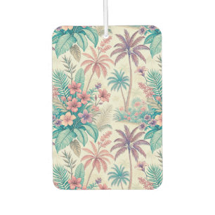Vintage Retro Tropical Palm Tree & Floral Garden Car Air Freshener