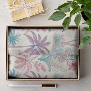 Vintage Retro Tropical Palm Tree & Floral Garden Tissue Paper