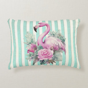 Vintage Retro Tropical Pink Flamingo Decorative Cushion