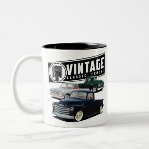 Vintage Retro Trucks Two-Tone Coffee Mug