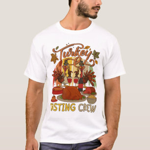 Vintage Retro Turkey Tasting Crew Thanksgiving Dri T-Shirt