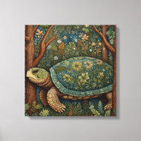 Vintage retro turtle bohemian boho woodland