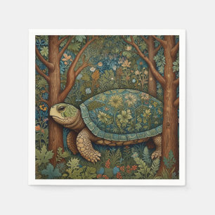 Vintage retro turtle bohemian boho woodland napkin