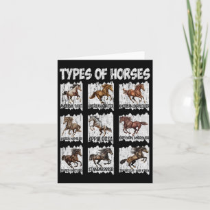 Vintage Retro Types Of Horses  Card