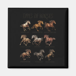 Vintage Retro Types Of Horses Horse Breed Horsebac Magnet