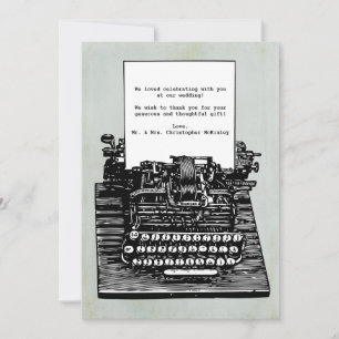 Vintage Retro Typewriter Wedding Thank You