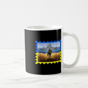 Vintage Retro Ukraine Postage Stamp Flag Pride Coffee Mug