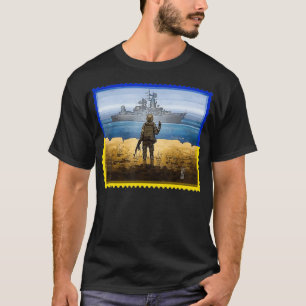 Vintage Retro Ukraine Postage Stamp Flag Ukrainian T-Shirt