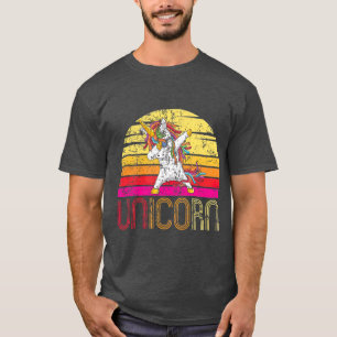 Vintage Retro Unicorn Design Rainbow Unicorn T-Shirt