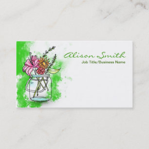 Vintage retro Unit of capacitance with flowers Business Card