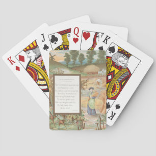 Vintage Retro Valentine, Country Farm Landscape Playing Cards