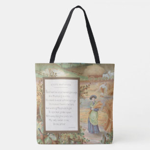 Vintage Retro Valentine, Country Farm Landscape Tote Bag