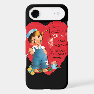 Vintage Retro Valentine's Day, Boy Fishing Hearts
