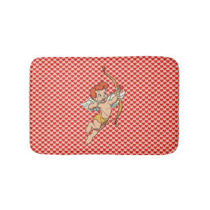 Vintage/retro Valentine's day cupid Bath Mat