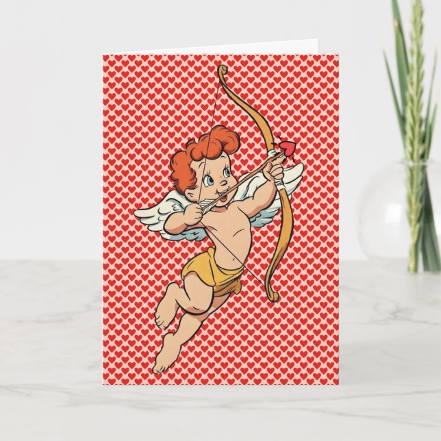 Vintage/retro Valentine's day cupid Card (Front)