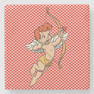 Vintage/retro Valentine's day cupid Stone Coaster