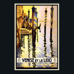 Vintage Retro Venice Italy Travel Poster<br><div class="desc">A reproduction print of a 1920s Art Deco poster promoting tourism to Venice in Italy. Digitally refurbished to bring out the original colours,  even better and fix as many imperfections as possible. Please customise the poster size,  texture,  border and/or frame to suit your taste.</div>